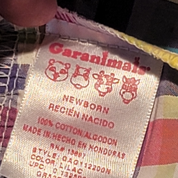 GARANIMALS 🌺 2pc Embroidered Bee "HAPPY" Onesie|Multi Color Plaid Mini Skirt NB - Picture 11 of 11